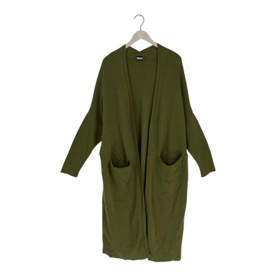 Papu long split cardigan, green | woman M/L