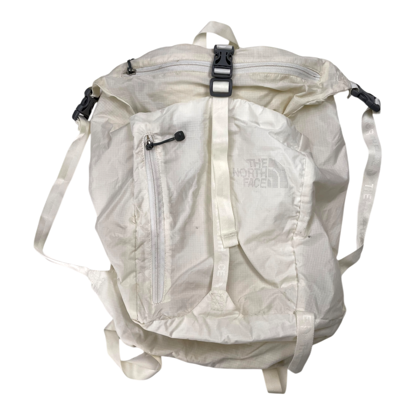 The North Face packable backpack, white