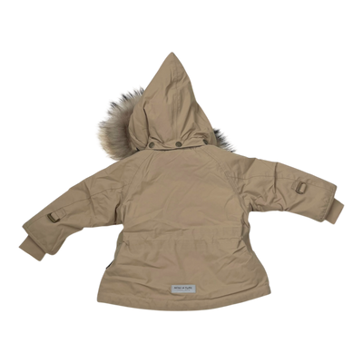 Mini A Ture matwang fleece lined winter jacket fur, wheat | 74cm