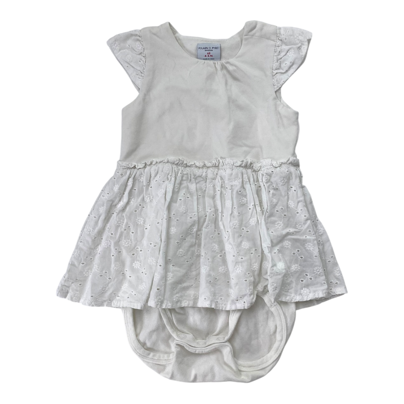 Polarn O. Pyret body dress, white | 68cm