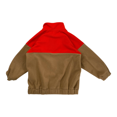 Mini Rodini fleece shirt, red / brown | 104/110cm