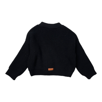 Metsola merino cardigan, black | 86/92cm