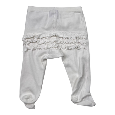 Polarn O. Pyret frill baby pants, white | 62/68cm