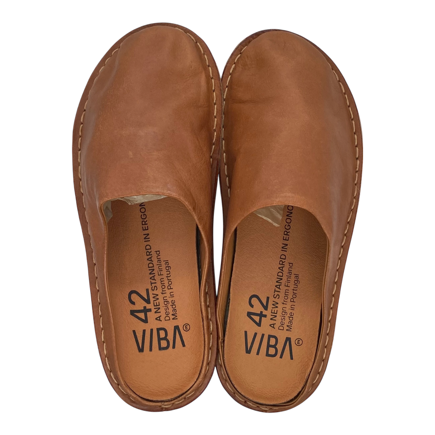 VIBAe Roma leather slippers, cognac brown | 42