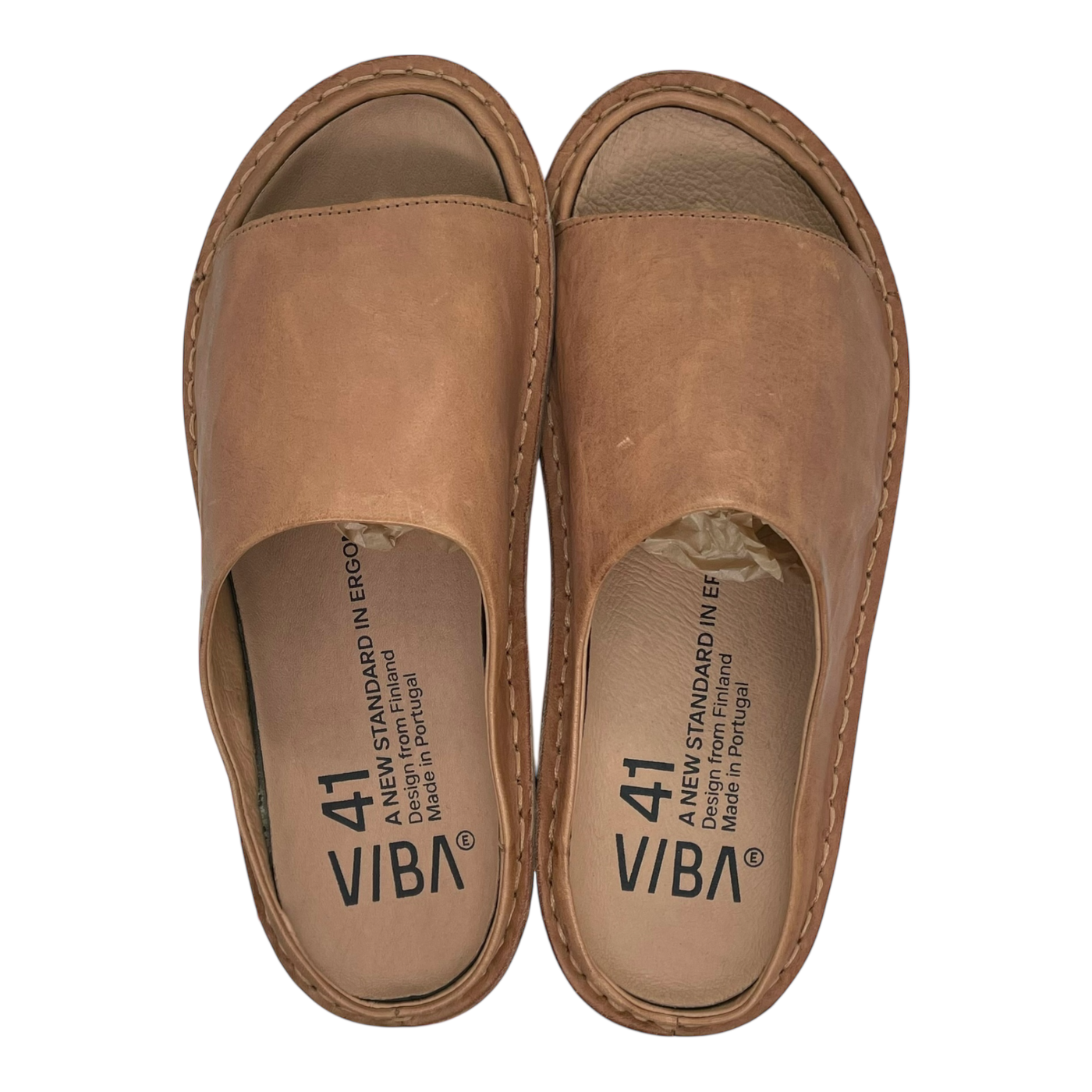 VIBAe Saint Tropez leather sandals, fawn tan | 41