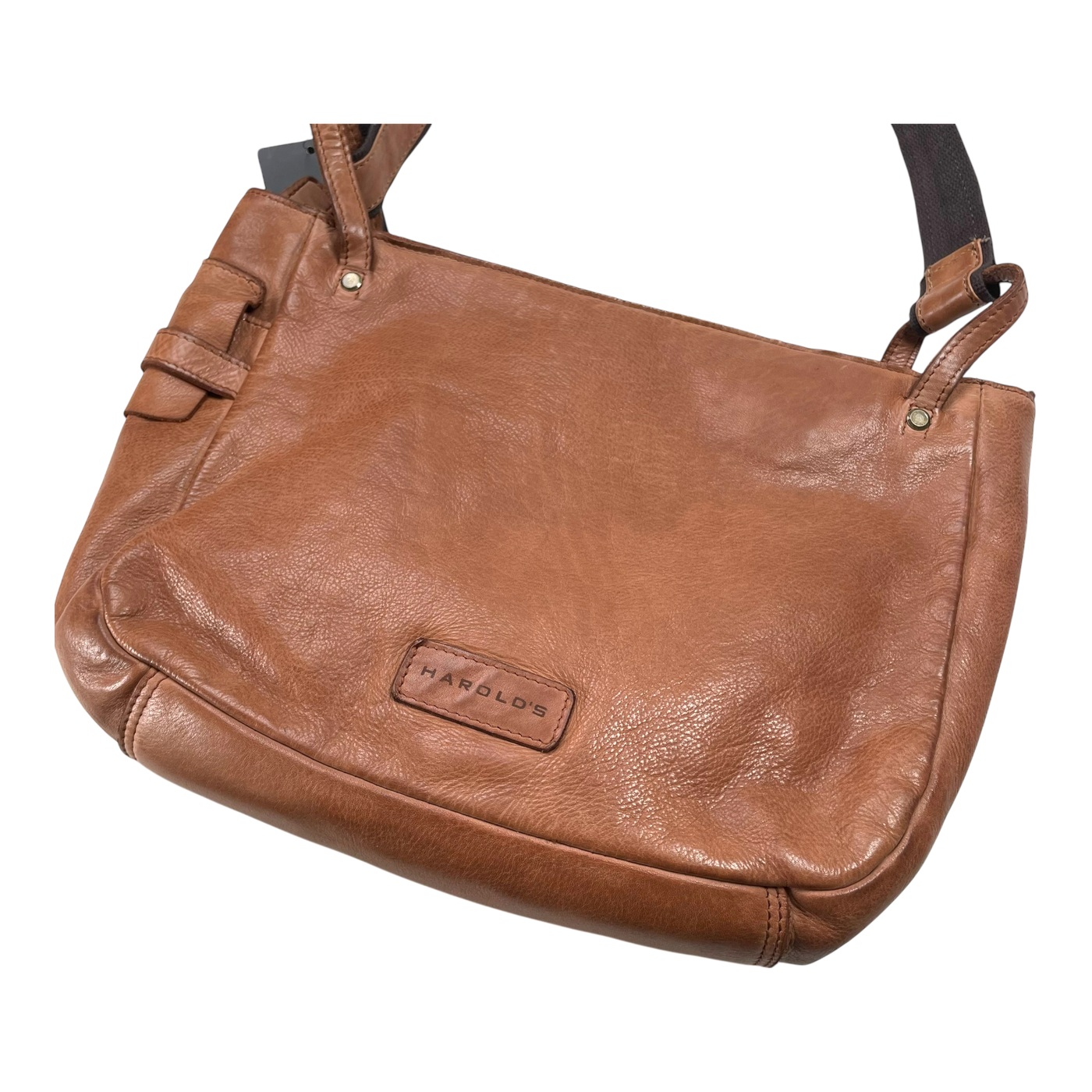 Harold's Bags leather submarine crossbag, cognac