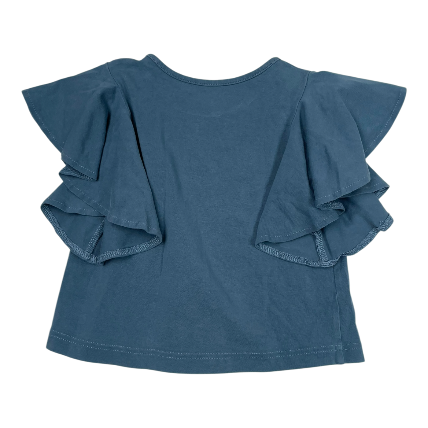 Metsola frill t-shirt, teal | 98cm