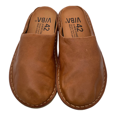 VIBAe Roma leather slippers, cognac brown | 42