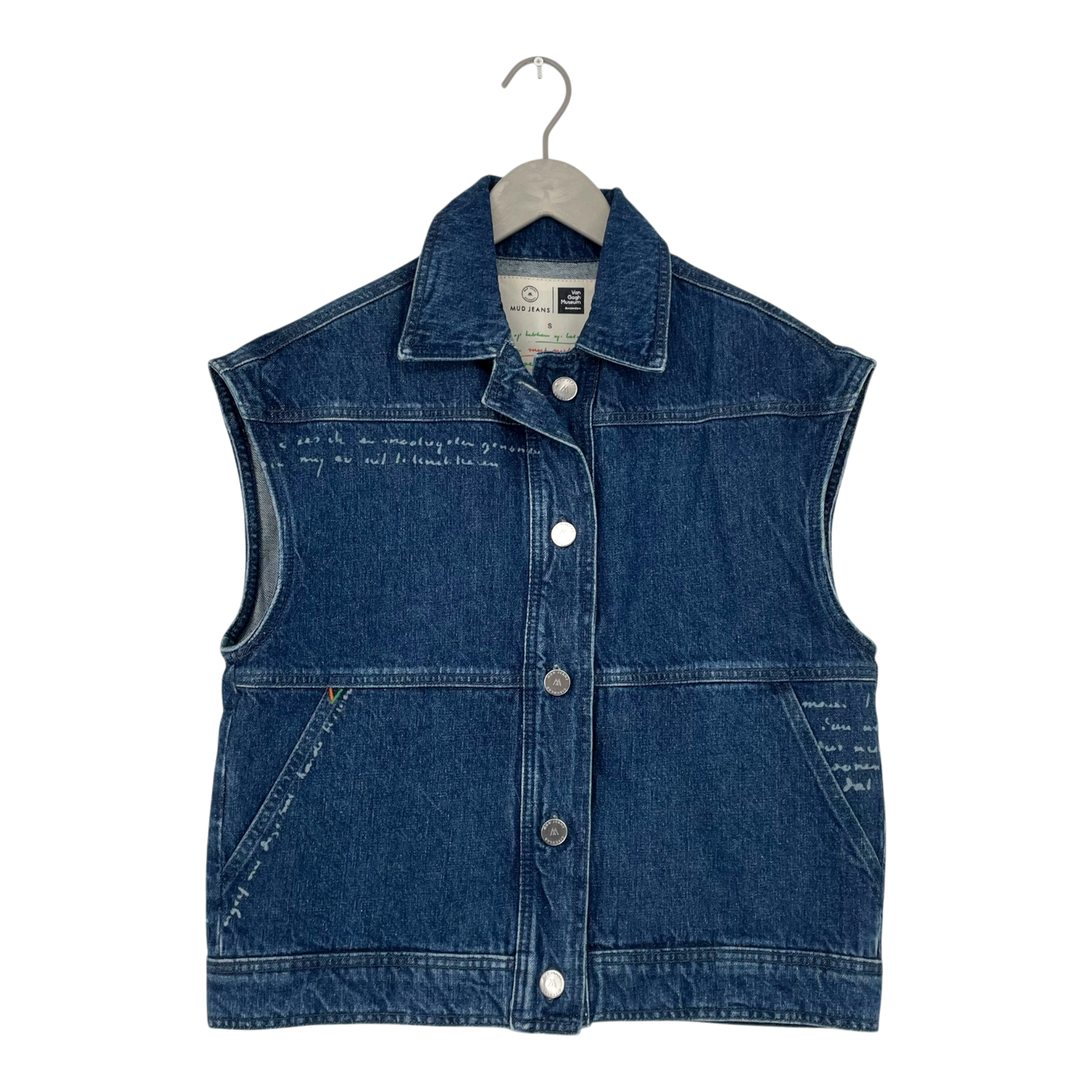 Mud Jeans van gogh denim vest, dark denim | unisex S