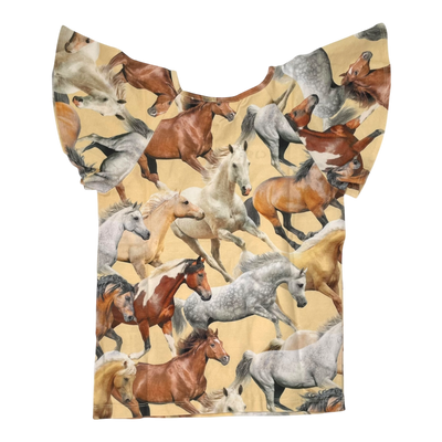 Molo frill t-shirt, horses | 128cm