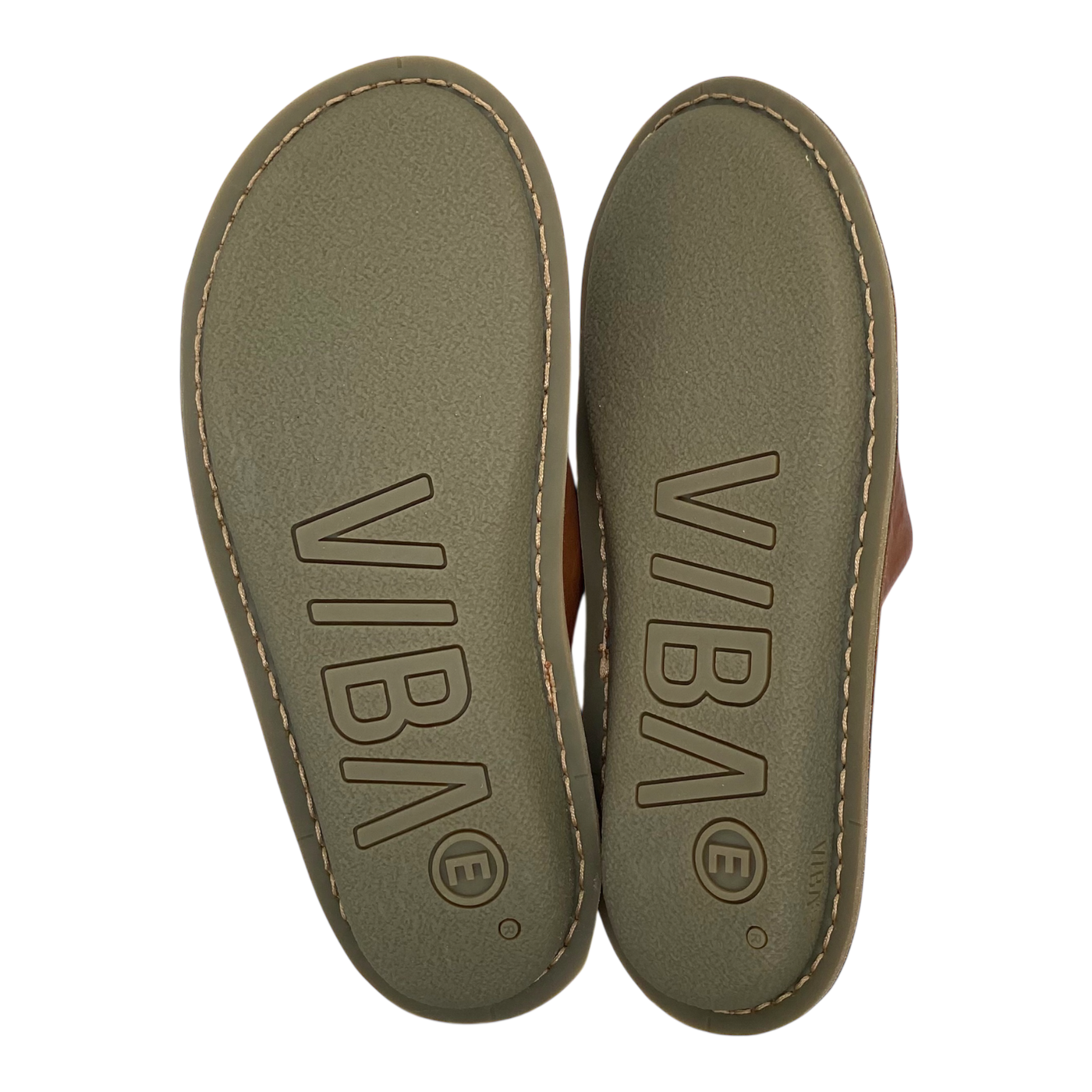 VIBAe Roma leather slippers, cognac brown | 42