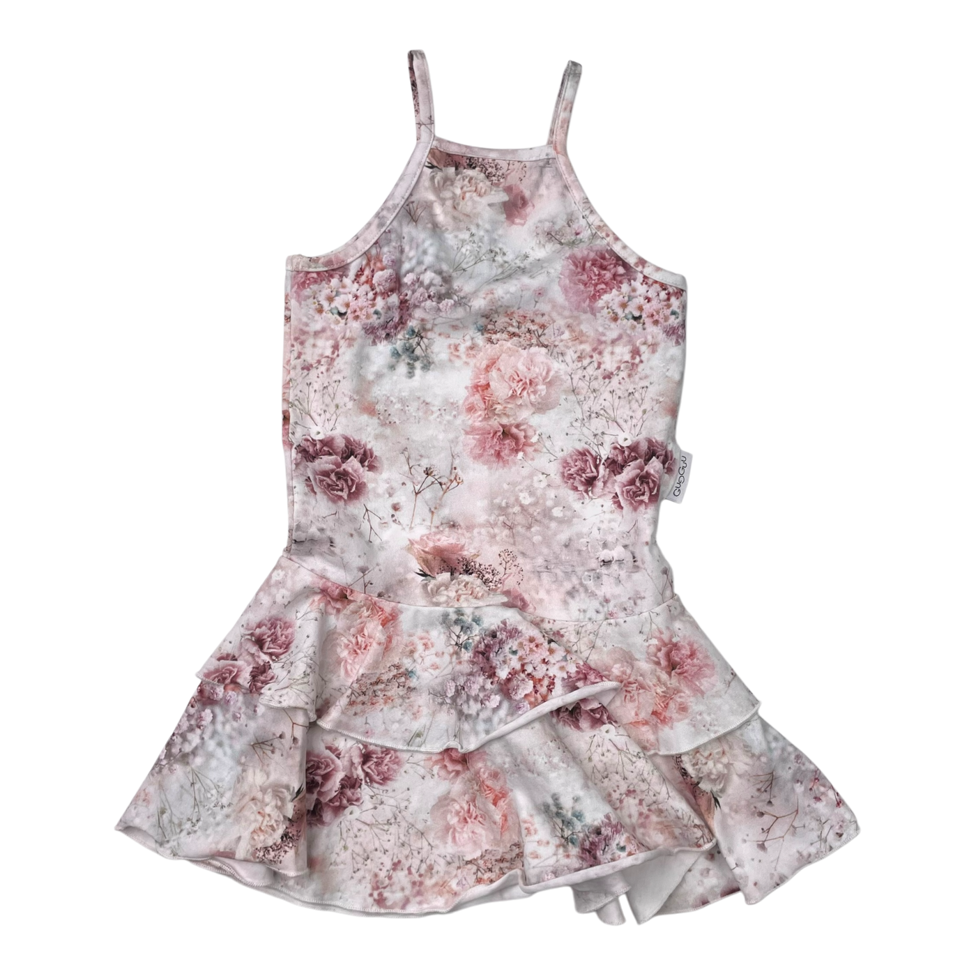 Gugguu spagetti frilla dress, flowers | 92cm