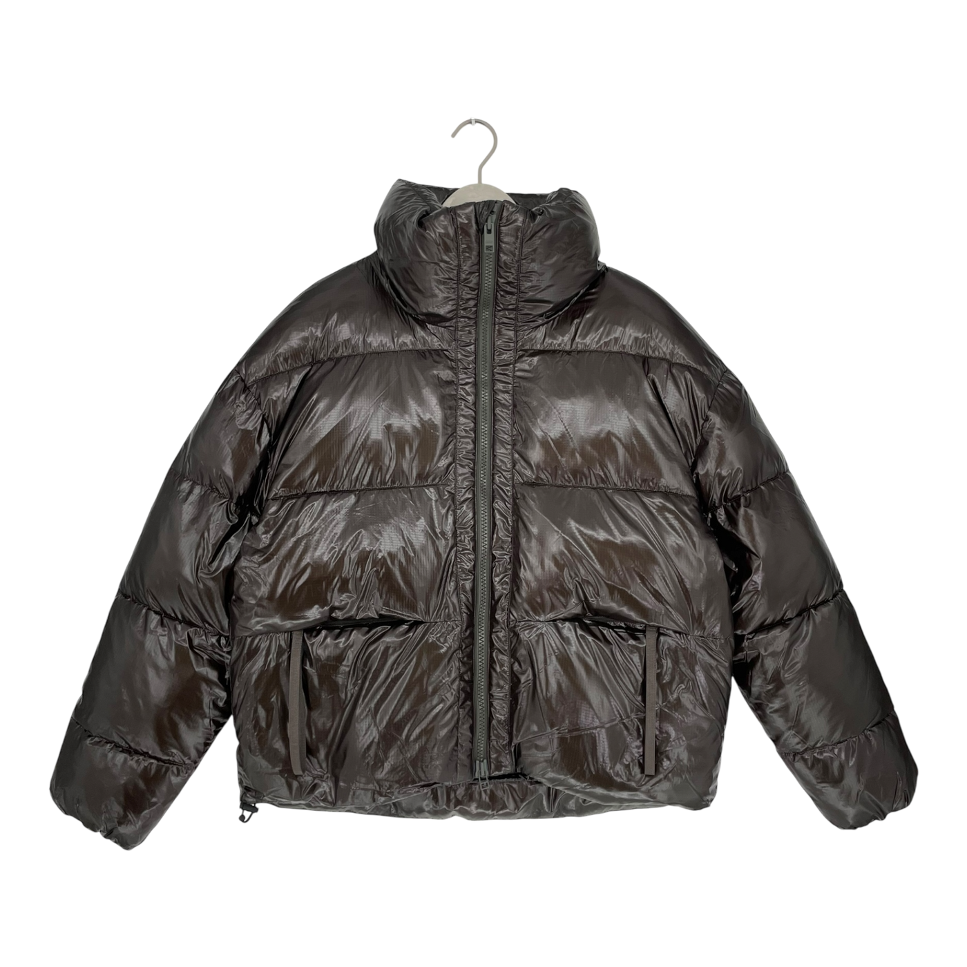 Embassy of Bricks and Logs lyon puffer jacket, shiny black olive | unisex S
