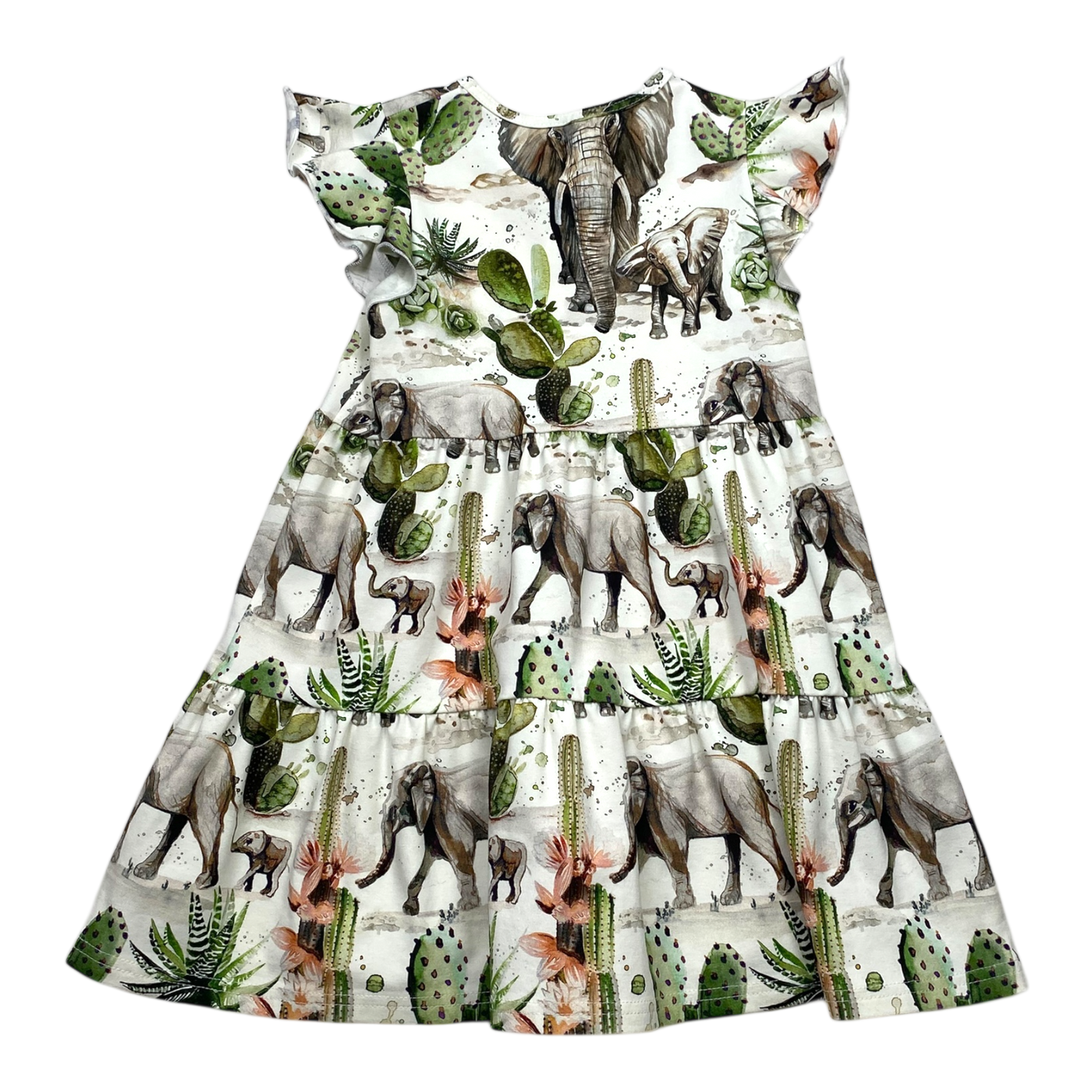 Nakoa frill dress, elephant | 92/98cm
