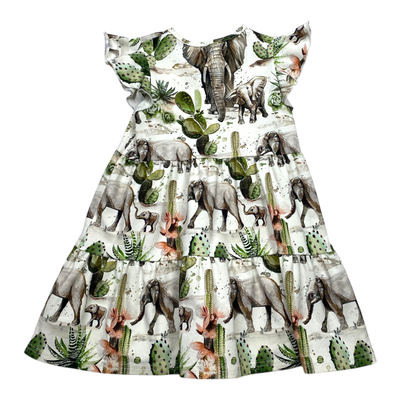 Nakoa frill dress, elephant | 92/98cm