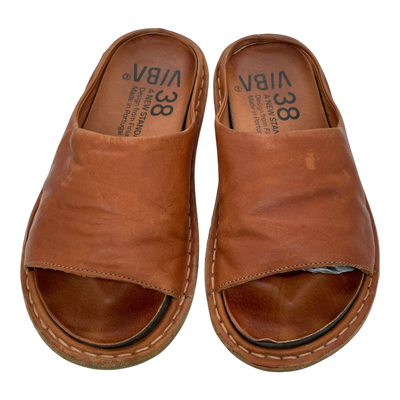 VIBAe Saint Tropez leather sandals, cognac brown | 38