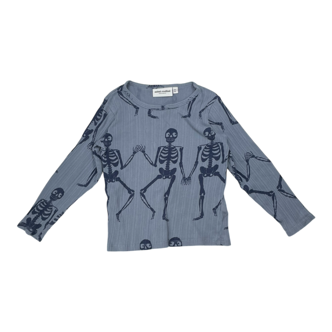 Mini Rodini skeleton shirt, blue | 116/122cm