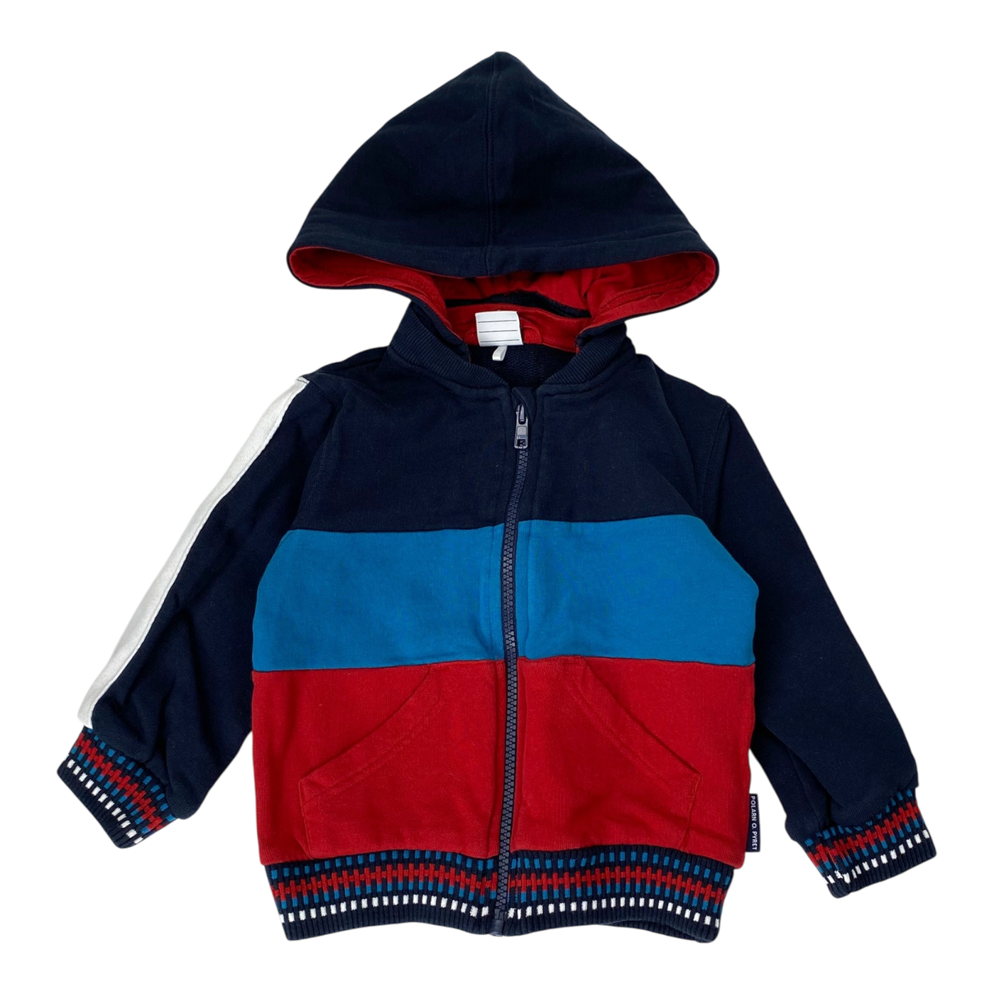 Polarn O. Pyret Zipper Hoodie, Blue | 92 cm