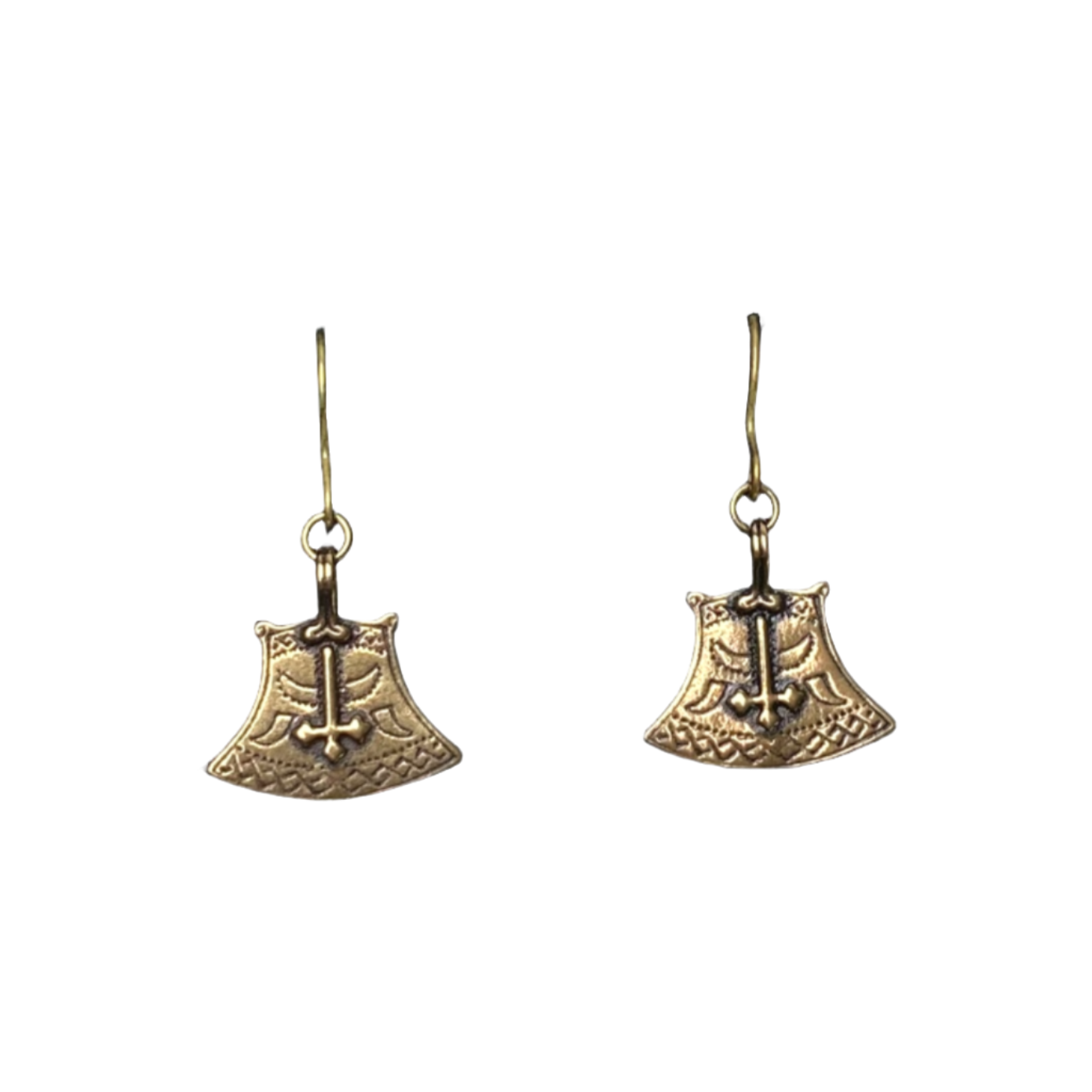 Kalevala Koru Kuusamon kirves earrings, bronze